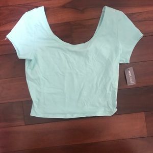 Basic teal wet seal crop top MED